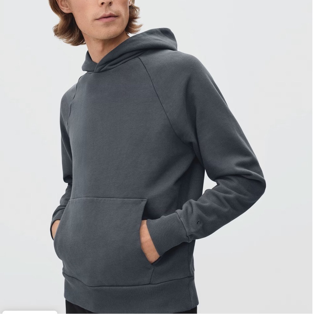 Everlane Unisex Small Heathered Gray Organic Cotton The Track Pullover Hoodie